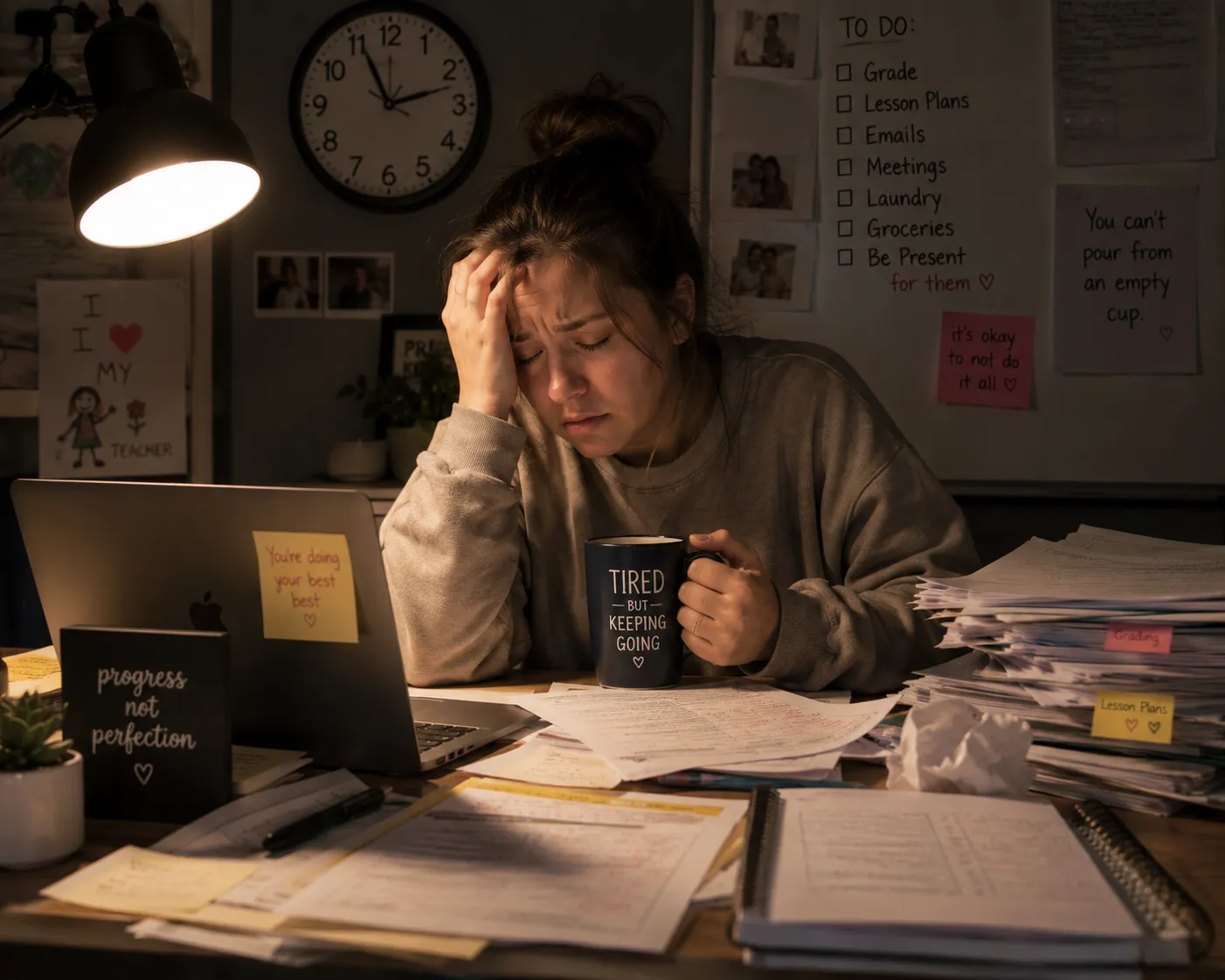 Parent or teacher frustrated designing worksheets late at night