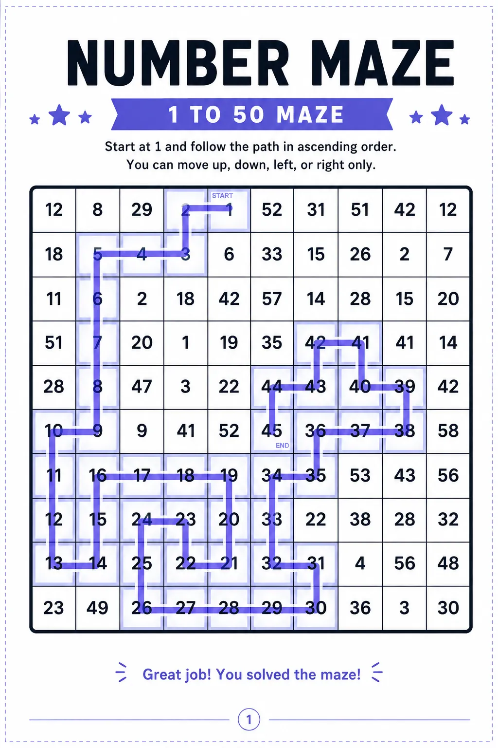 A single print-ready page, shown full-bleed with margins visible
