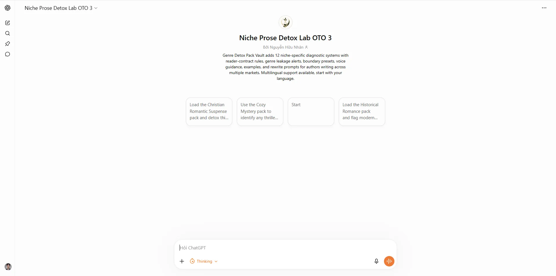 Genre Detox Pack Vault product — genre pack library and reader-contract UI