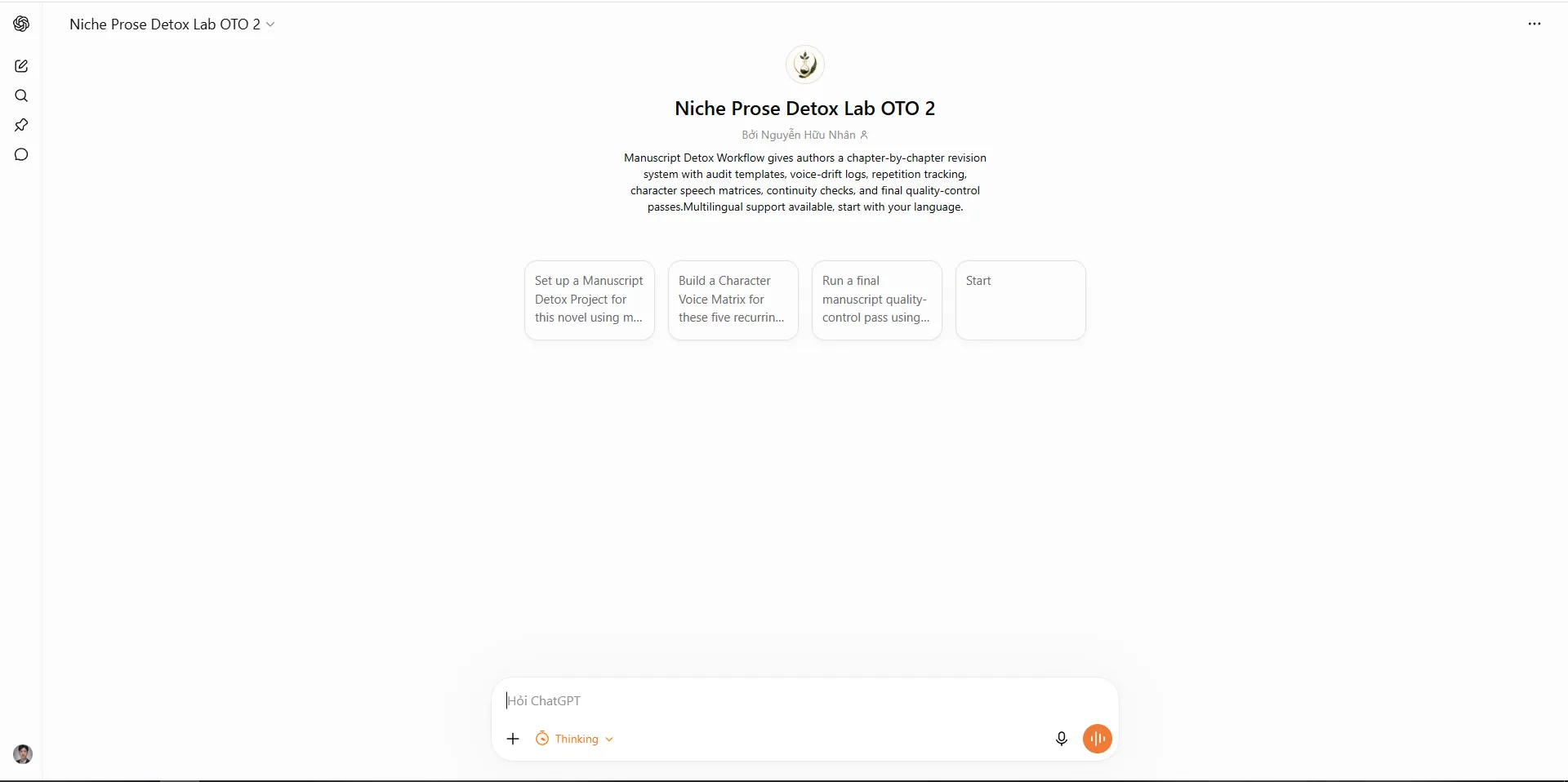 Manuscript Detox Workflow product UI — revision dashboard, repetition log, and voice-drift tracker