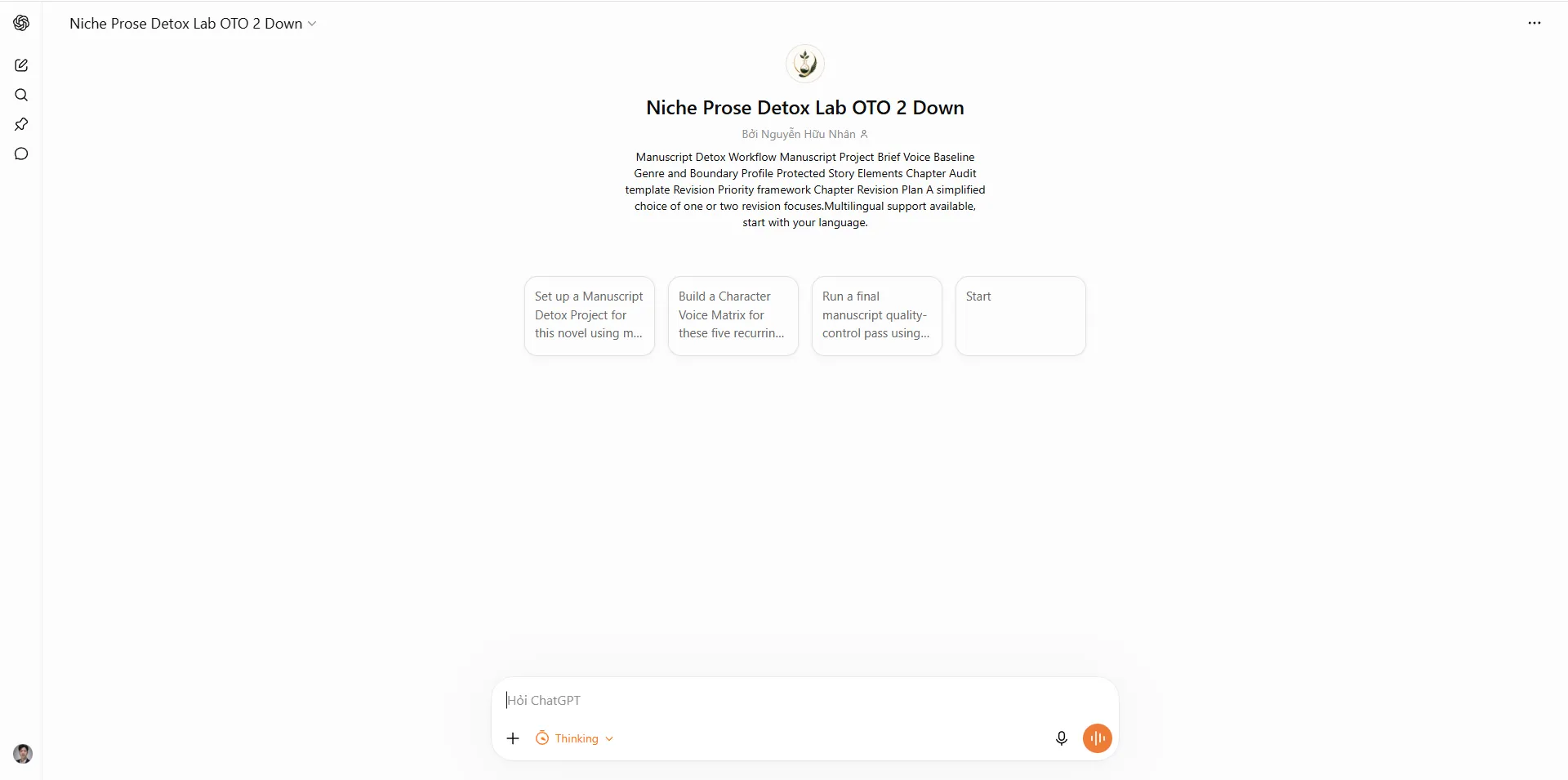 Manuscript Detox Workflow Core Templates — project brief, chapter audit, and revision plan