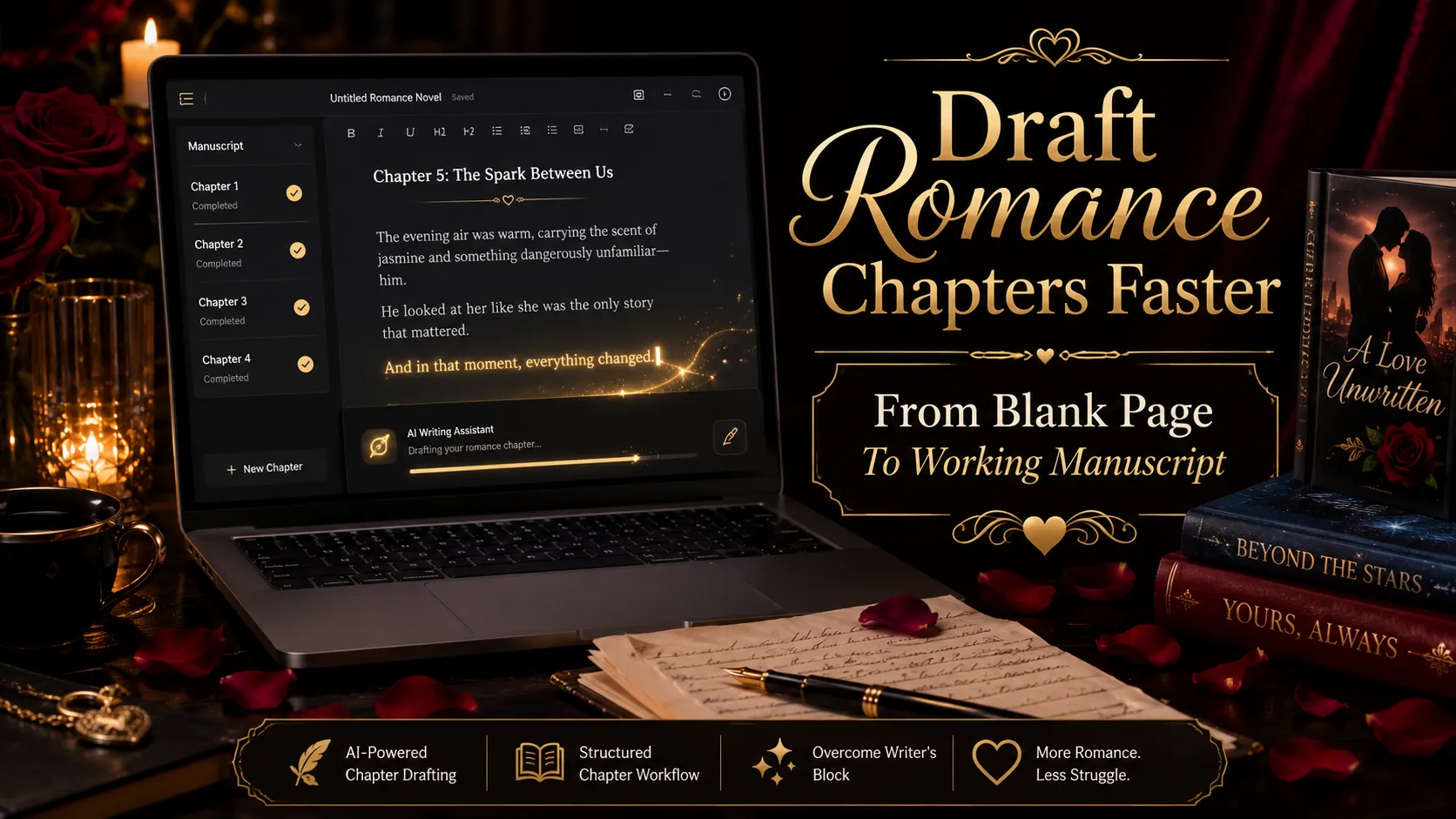 AI Chapter Drafting for Romance Novel Software