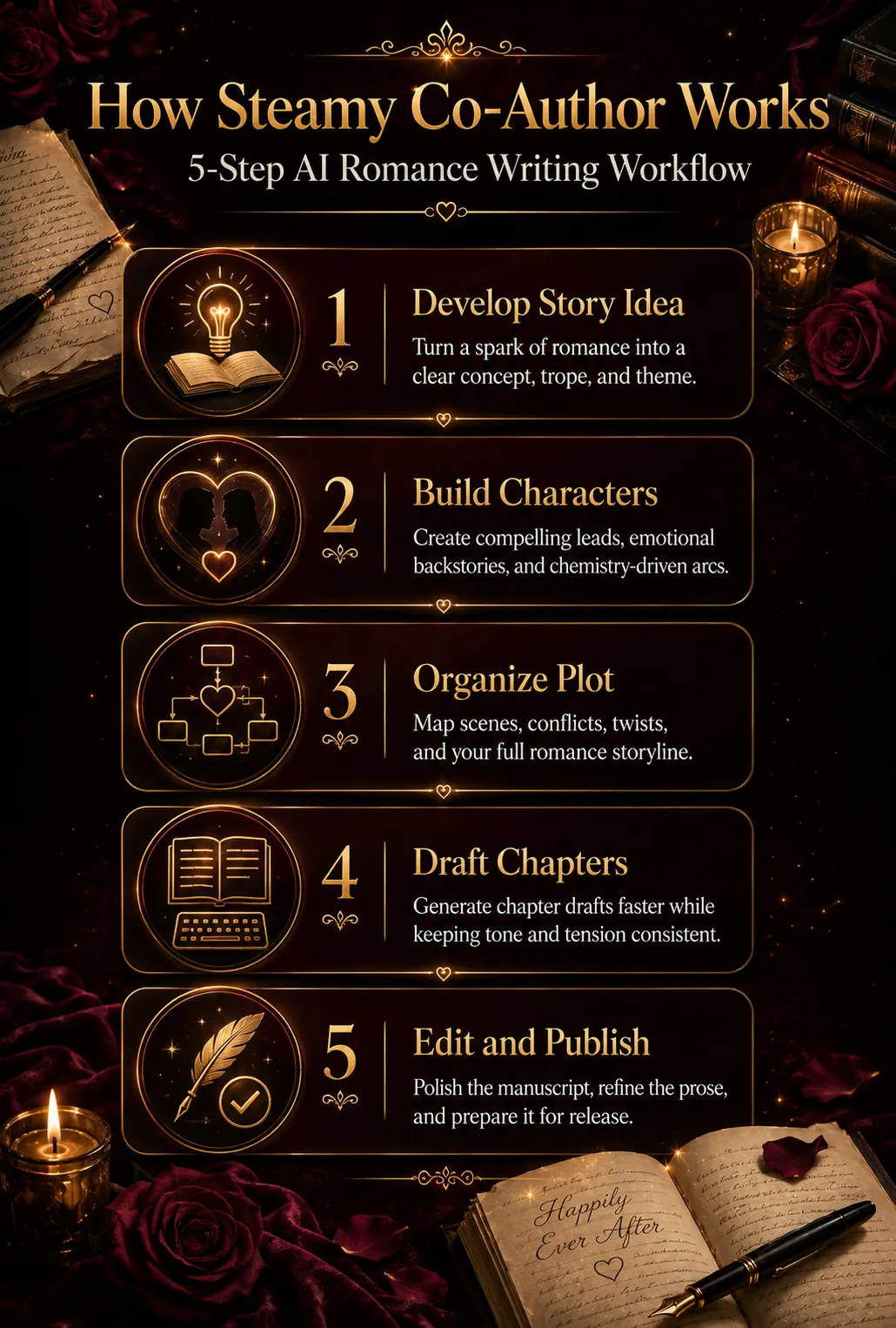 How Steamy Co-Author Works – AI Writing Workflow
