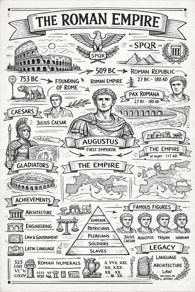 Sketchnote poster — Roman Empire