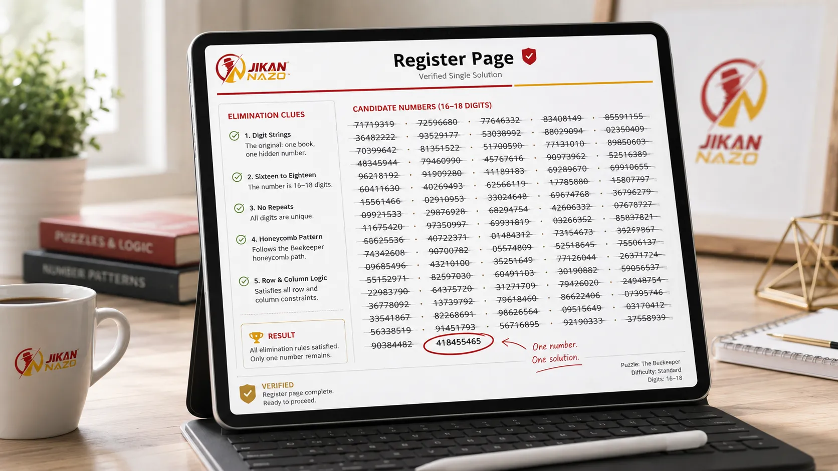 Jikan Nazo Review - verified single-solution register example