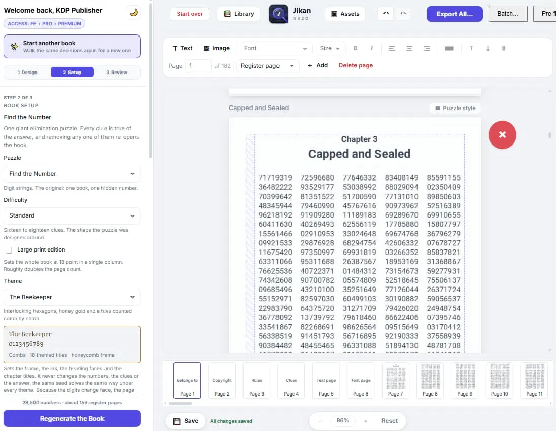 Jikan Nazo Review software demo screenshot